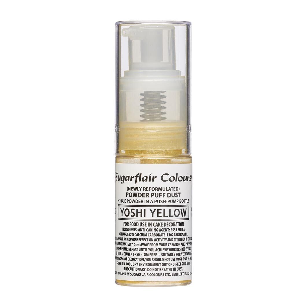 SALE!!! Sugarflair Powder Puff Dust Pump Spray -YOSHI YELLOW 30ml - Βρώσιμη σκόνη σε σπρέι Κίτρινη-ΑΝΑΛΩΣΗ ΚΑΤΑ ΠΡΟΤΙΜΗΣΗ 2027