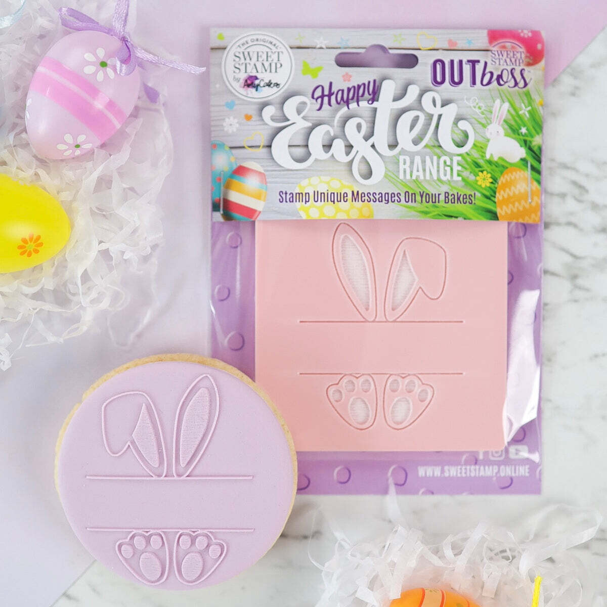 Sweet Stamp -OUTboss Easter -BUNNY NAME CARD - Πασχαλινή Σφραγίδα Λαγουδάκι με ταμπελάκι