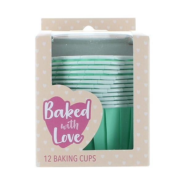 Baked With Love Baking Cups -AQUA -Κυπελάκια Ψησίματος 5εκ -Βεραμάν 12 τεμ