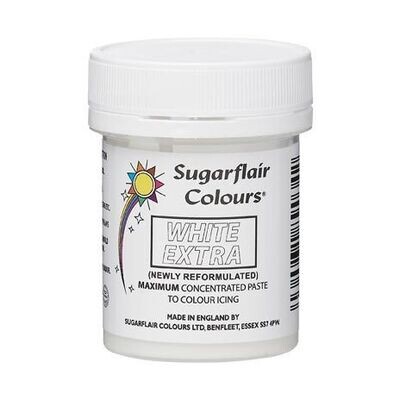 Sugarflair EXTRA Strong Paste Colours -White 42g -Χρώμα σε Πάστα ΕΞΤΡΑ Δυνατό 42γρ. -Λευκό