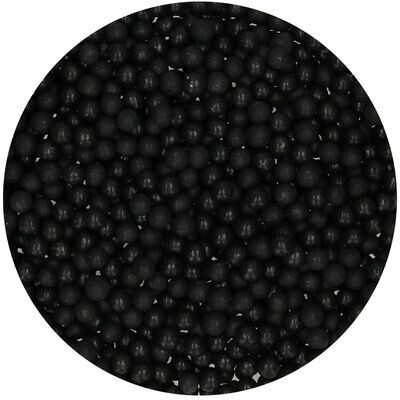 FunCakes Soft Sugar Pearls -MEDIUM BLACK 60 g - Μαλακές  Πέρλες Ζάχαρης Μεσαίες Μαύρες 60γρ