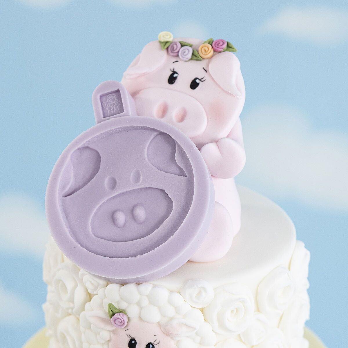 SALE!!!  Karen Davies Silicone Mould -FARM FACES -PIG  -Καλούπι Σιλικόνης Κεφάλι από Γουρούνι