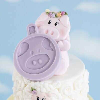 SALE!!!  Karen Davies Silicone Mould -FARM FACES -PIG  -Καλούπι Σιλικόνης Κεφάλι από Γουρούνι