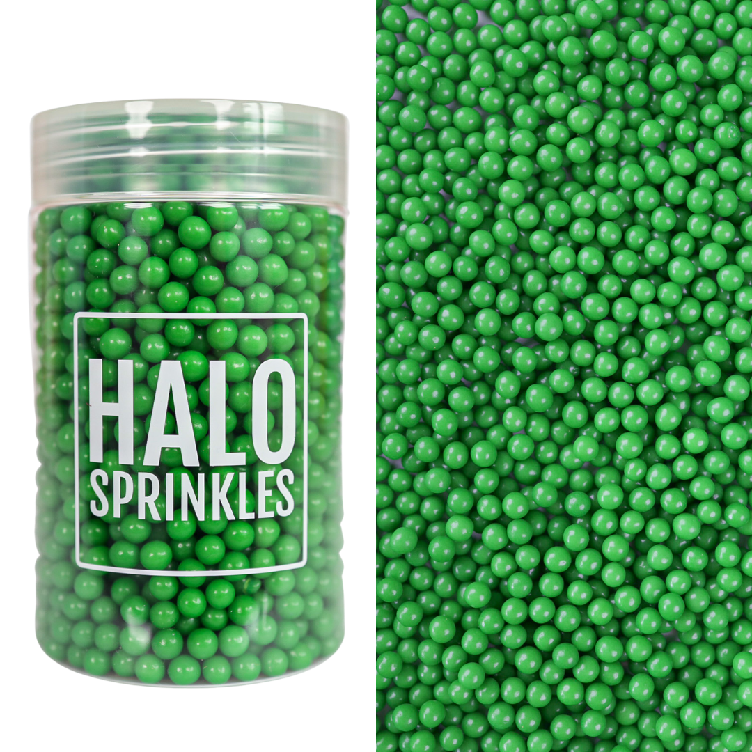 Halo Sprinkles -Sugar Pearls -SMALL -GREEN 105γρ-  Μείγμα Ζαχαρωτών Πέρλες Μικρές Πράσινες