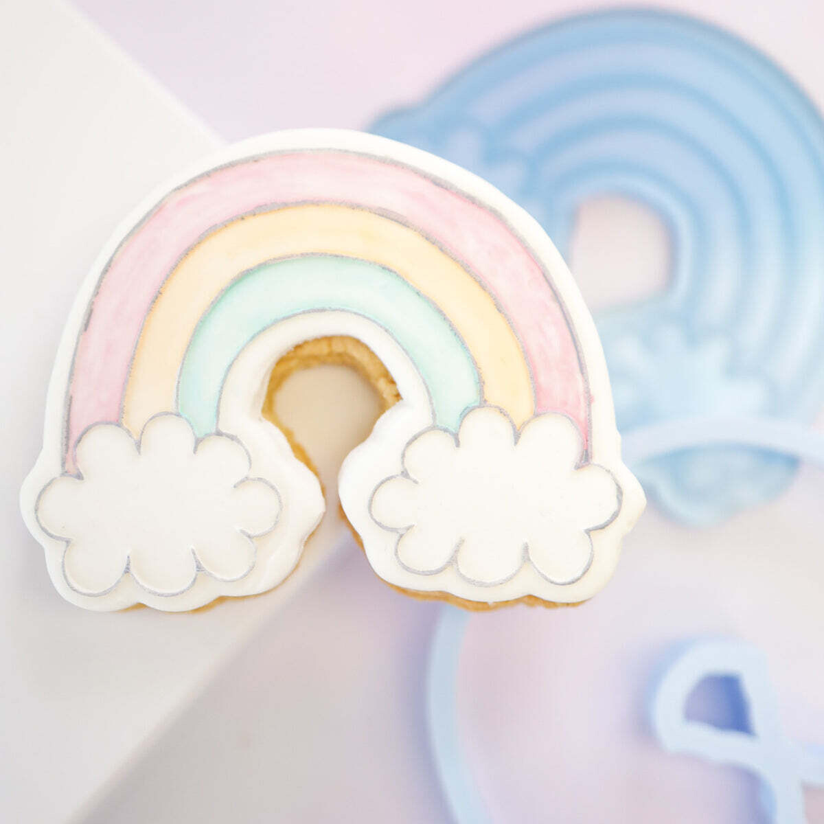 Sweet Stamp -OUTboss Stamp &#39;n Cut -RAINBOW &amp; CLOUDS- Κουπ Πατ και Σφραγίδα Ουράνιο Τόξο