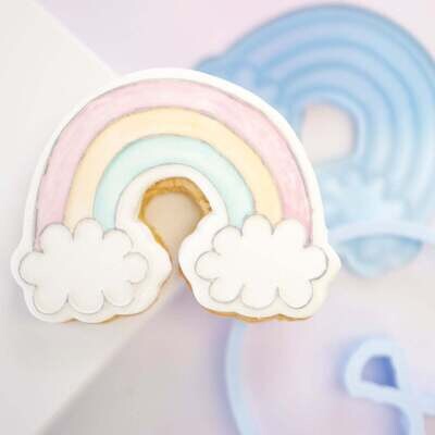 Sweet Stamp -OUTboss Stamp &#39;n Cut -RAINBOW &amp; CLOUDS- Κουπ Πατ και Σφραγίδα Ουράνιο Τόξο