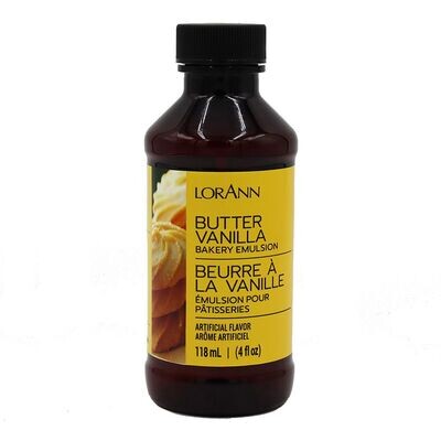 Lorann Bakery Emulsion -BUTTER VANILLA -Γαλάκτωμα Ζαχαροπλαστικής Βούτυρο - Βανίλια118ml