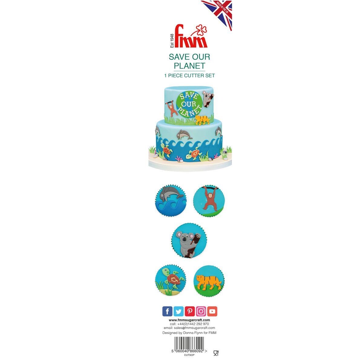 SALE!!! FMM Tappit Cutter Set -SAVE OUR PLANET - Κουπ πατ Ζώα - Μαϊμού, Κοάλα, Δελφίνι, Τίγρης, Χελώνα