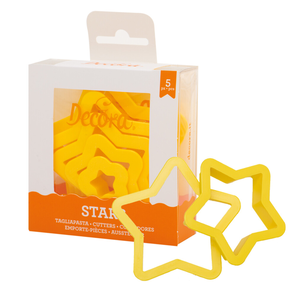 DECORA Cutters -STARS - Σετ 5 πλαστικά Κουπ πατ Αστέρια