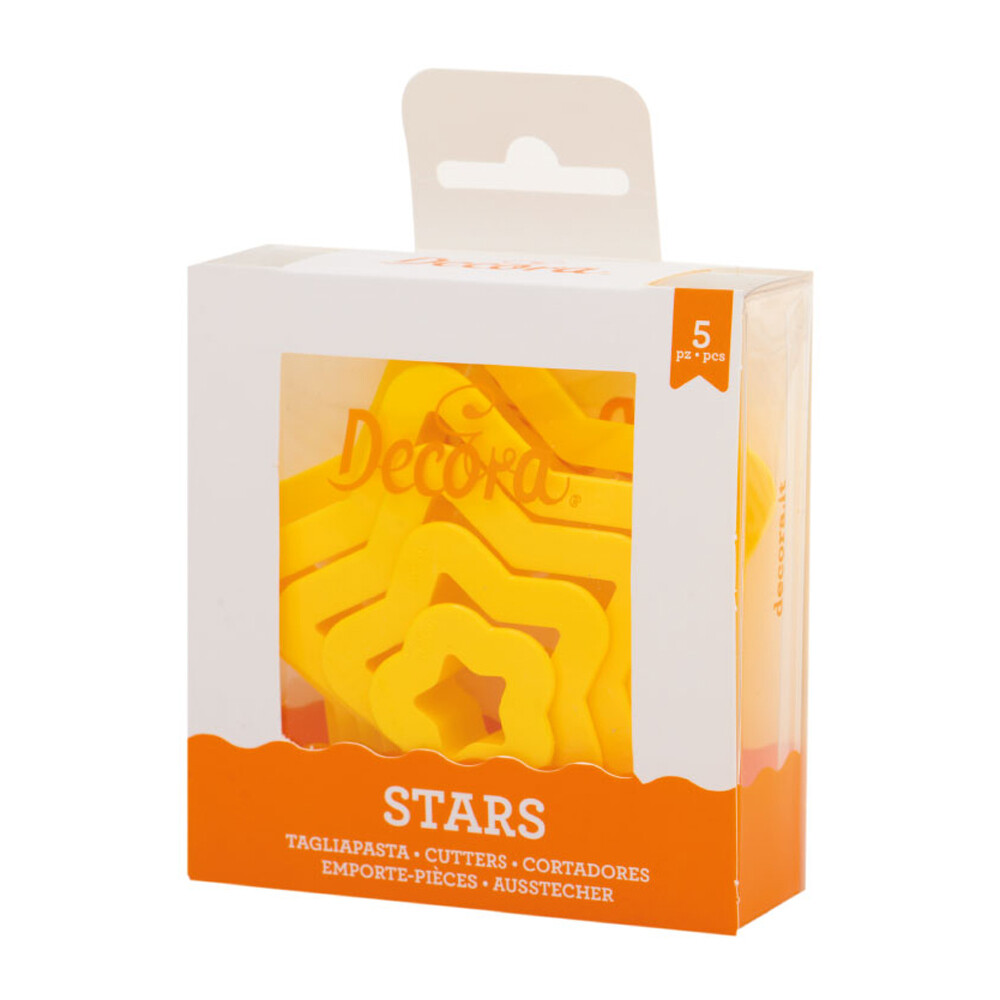 DECORA Cutters -STARS - Σετ 5 πλαστικά Κουπ πατ Αστέρια