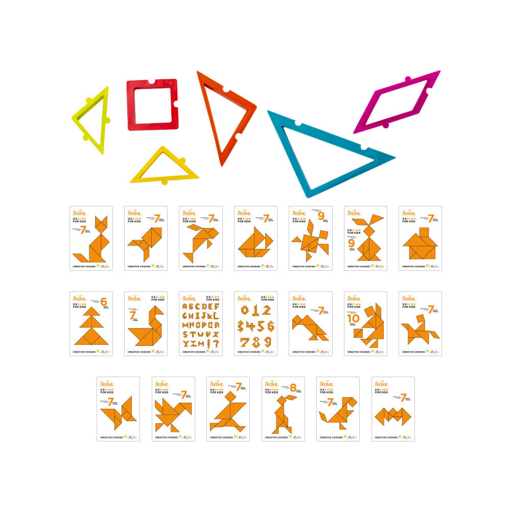 SALE!!! DECORA- Cutters -Geometric CREATIVE COOKIES PUZZLE CUTTER - Σετ 6 πλαστικά κουπ πατ Γεωμετρικά Σχέδια
