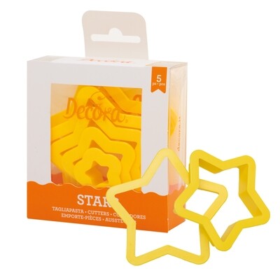 DECORA Cutters -STARS - Σετ 5 πλαστικά Κουπ πατ Αστέρια