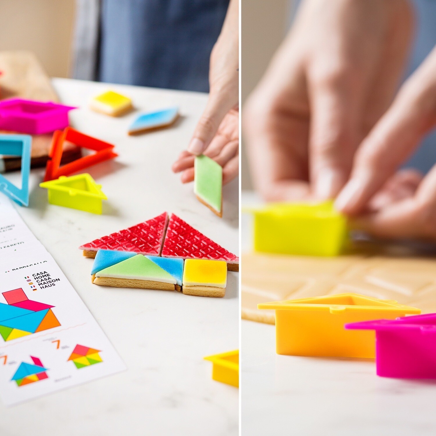 SALE!!! DECORA- Cutters -Geometric CREATIVE COOKIES PUZZLE CUTTER - Σετ 6 πλαστικά κουπ πατ Γεωμετρικά Σχέδια