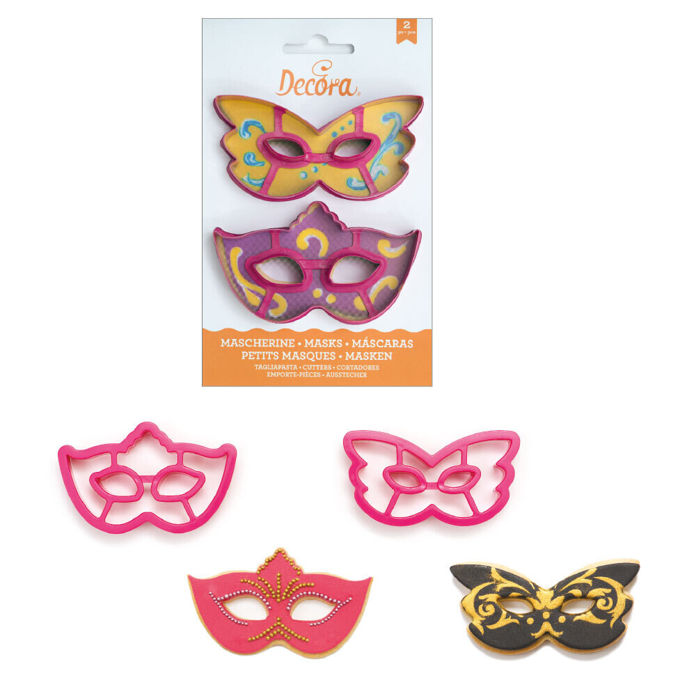 DECORA Cutters -CARNIVAL MASKS - Σετ 2 πλαστικά κουπ πατ Μάσκες