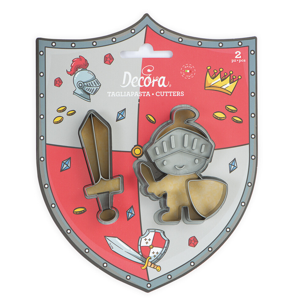 SALE!!! DECORA- Cutters -KNIGHTS -Night &amp; Sword Spaceship - Σετ 2 πλαστικα κουπ πατ Ιππότης