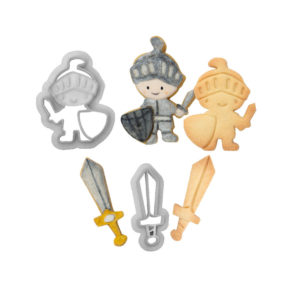 SALE!!! DECORA- Cutters -KNIGHTS -Night &amp; Sword Spaceship - Σετ 2 πλαστικα κουπ πατ Ιππότης