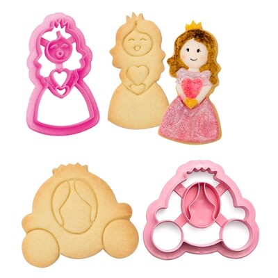 SALE!!! DECORA Cutters -PRINCESS &amp; CARRIAGE - Σετ 2 πλαστικά κουπ πατ  Πριγκίπισσα και Άμαξα