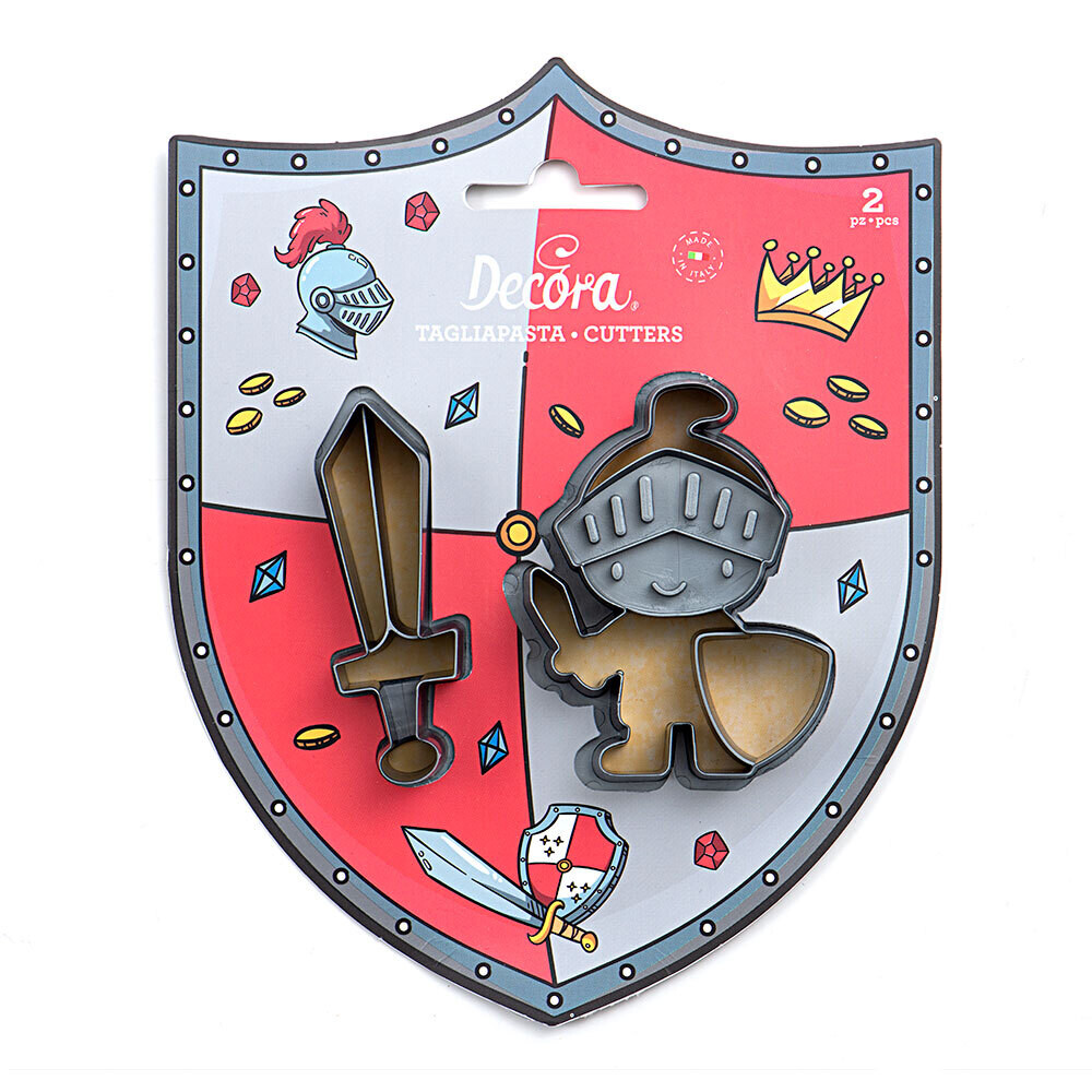SALE!!! DECORA- Cutters -KNIGHTS -Night &amp; Sword Spaceship - Σετ 2 πλαστικα κουπ πατ Ιππότης