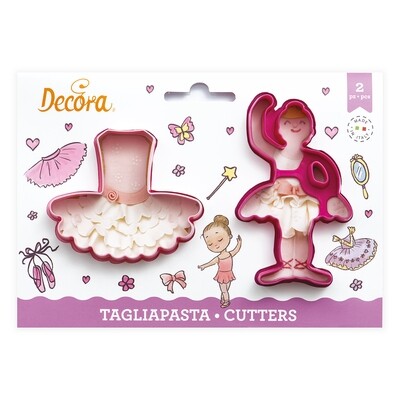 DECORA Cutters -BALLERINA &amp; TUTU - Σετ 2 πλαστικά κουπ πατ  Μπαλαρίνα και Φούστα