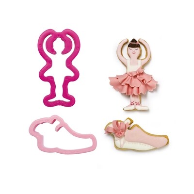 SALE!!! DECORA Cutters -BALLERINA &amp; POINTE BALLET SHOE - Σετ 2 πλαστικά κουπ πατ Μπαλαρίνα και Πουέντ