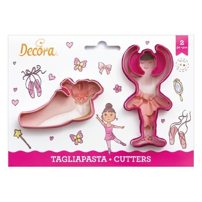 DECORA Cutters -BALLERINA &amp; POINTE BALLET SHOE - Σετ 2 πλαστικά κουπ πατ Μπαλαρίνα και Πουέντ