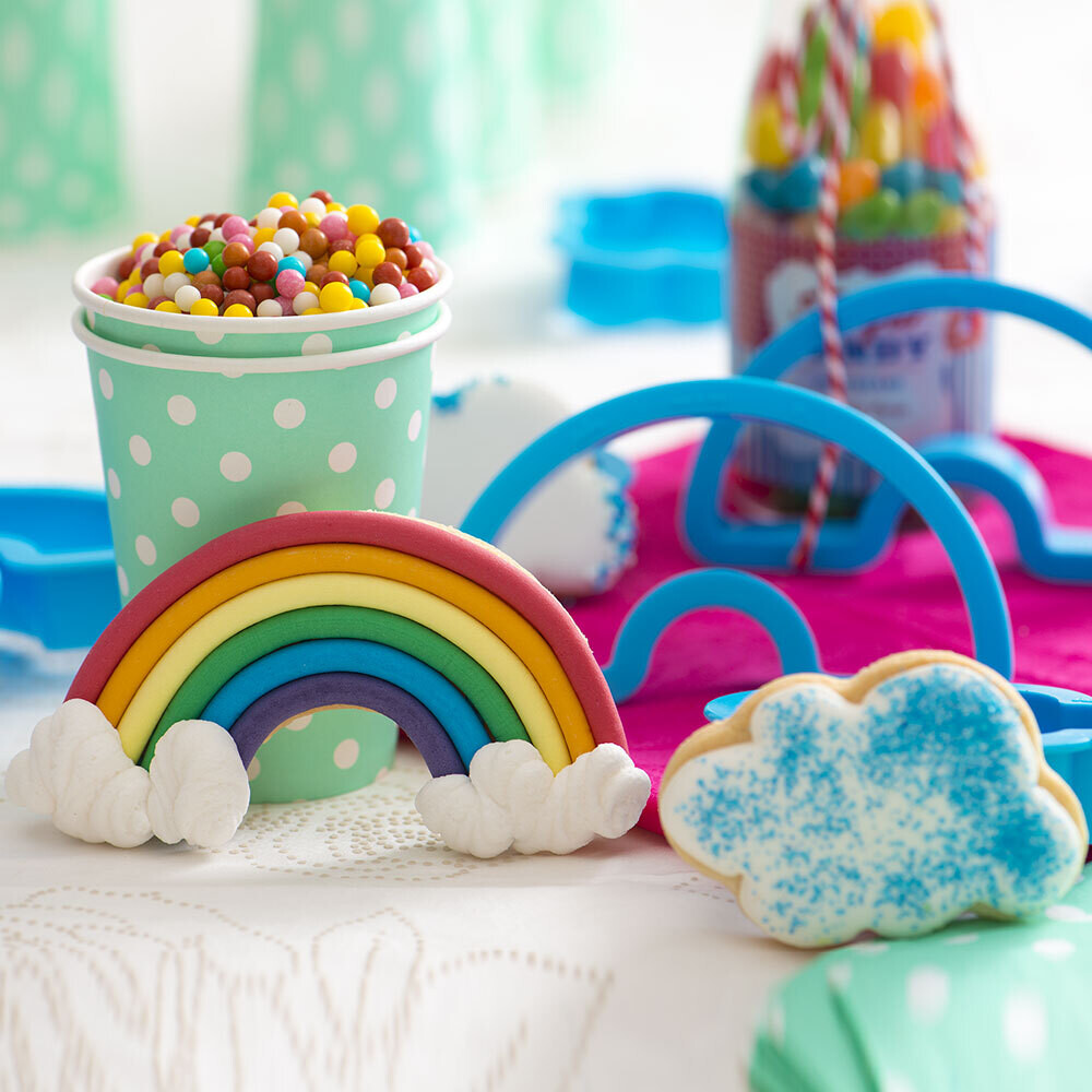 DECORA Cutters - RAINBOW &amp; Cloud - Σετ 2 πλαστικά κουπ πατ Ουράνιο Τόξο και Σύννεφο