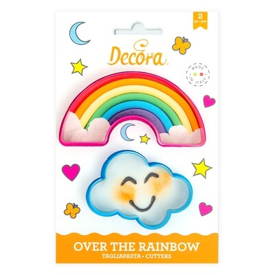 DECORA Cutters - RAINBOW &amp; Cloud - Σετ 2 πλαστικά κουπ πατ Ουράνιο Τόξο και Σύννεφο