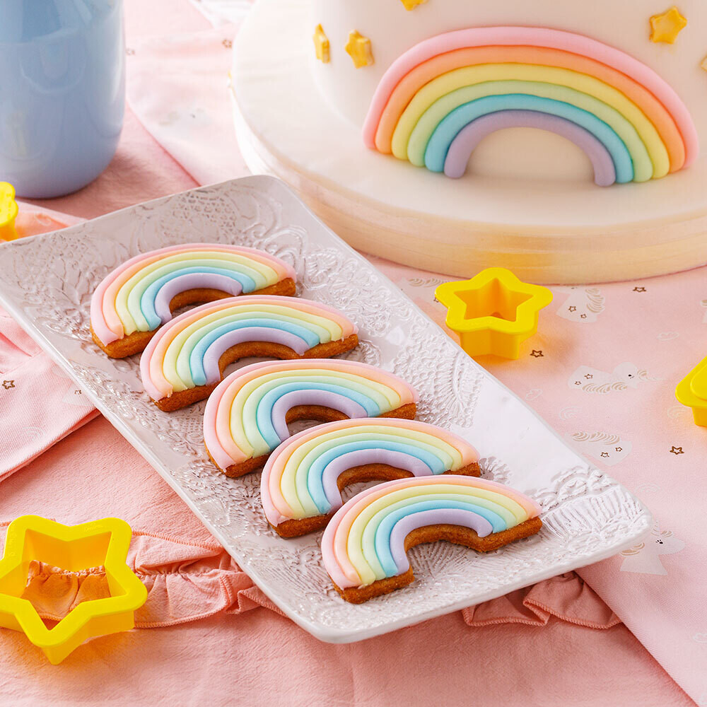 DECORA Cutters - RAINBOW &amp; Cloud - Σετ 2 πλαστικά κουπ πατ Ουράνιο Τόξο και Σύννεφο