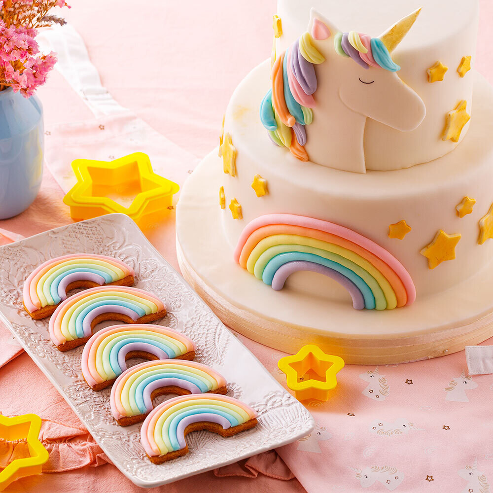 DECORA Cutters - RAINBOW &amp; Cloud - Σετ 2 πλαστικά κουπ πατ Ουράνιο Τόξο και Σύννεφο