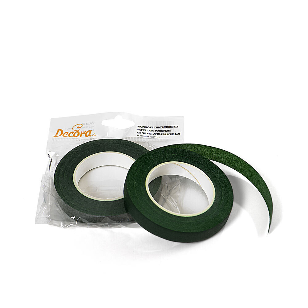 DECORA Floral Tape -LEAF  GREEN 12mm - Κολλητική Ταινία Λουλουδιών - Πράσινο του Φύλλου