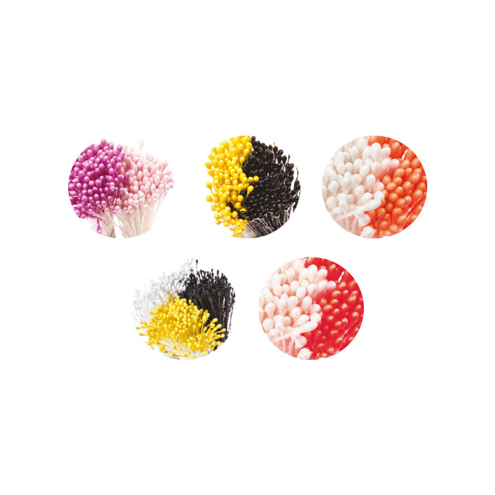 DECORA Stamens -PEARL PINK &amp; PEARL PURPLE - Στήμονες  Περλέ σε Ροζ και Μωβ 288τμχ