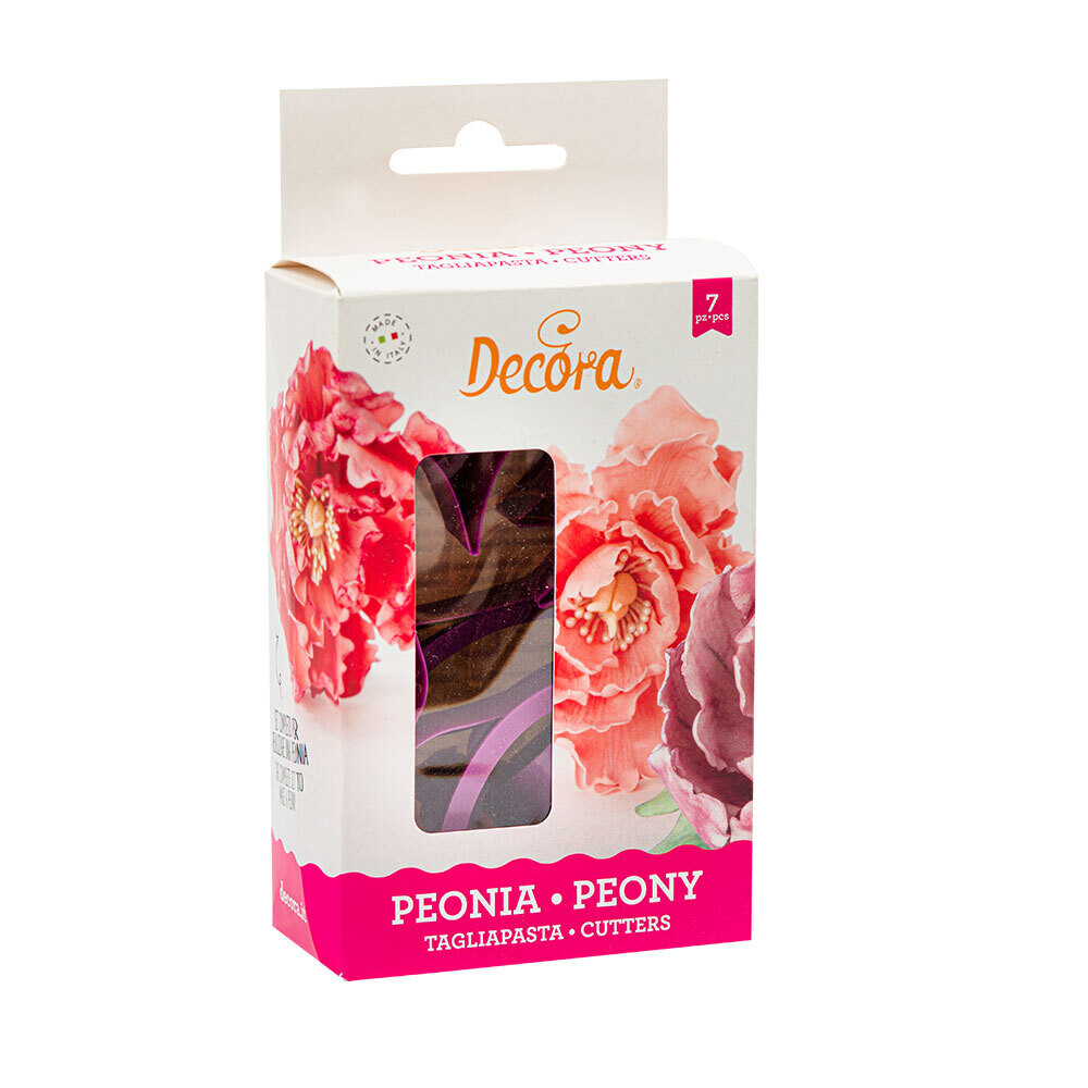 DECORA Cutters -PEONY &amp; LEAF - Σετ 7τεμ πλαστικά κουπ πατ για Παιώνια