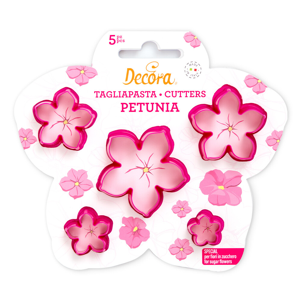 DECORA Cutters -PETUNIA -Σετ 5τεμ πλαστικά κουπ πατ Πετούνια