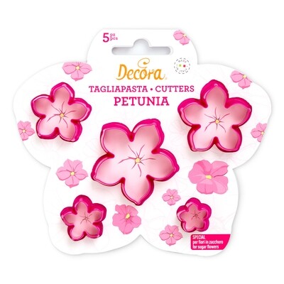 DECORA Cutters -PETUNIA -Σετ 5τεμ πλαστικά κουπ πατ Πετούνια