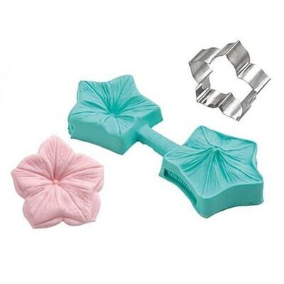 Silikomart Mould &amp; Cutter -PETUNIA -Καλούπι Σιλικόνης &amp; Μεταλλικό Κουπ πατ Πετούνια