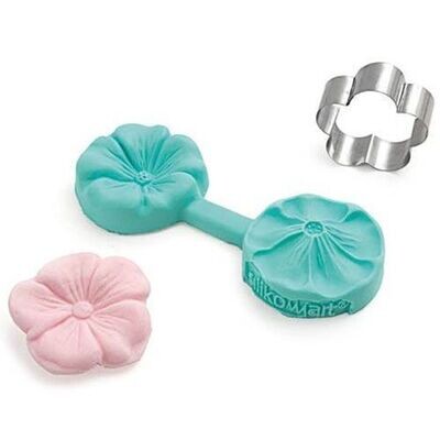 Silikomart Cutter &amp; Mould -Mini Daisy/Blossom- Καλούπι Σιλικόνης και Μεταλλικό Κουπ πάτ Λουλούδι