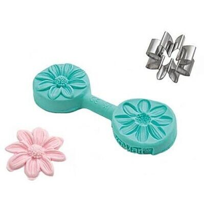 Silikomart Cutter &amp; Mould -MINI MARGUERITE/Daisy -Καλούπι Σιλικόνης και Μεταλλικό Κουπ πατ Μαργαρίτα