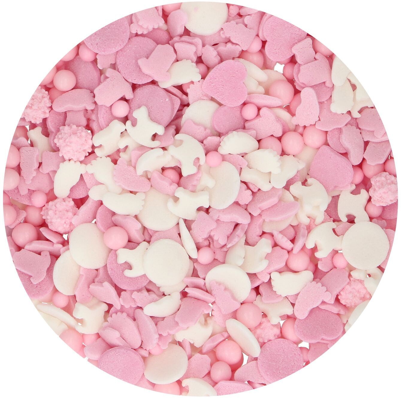 FunCakes Sprinkle Mix 50γρ -BABY PINK MEDLEY - Μείγμα  Ζαχαρωτών σε Ροζ και λευκές αποχρώσεις