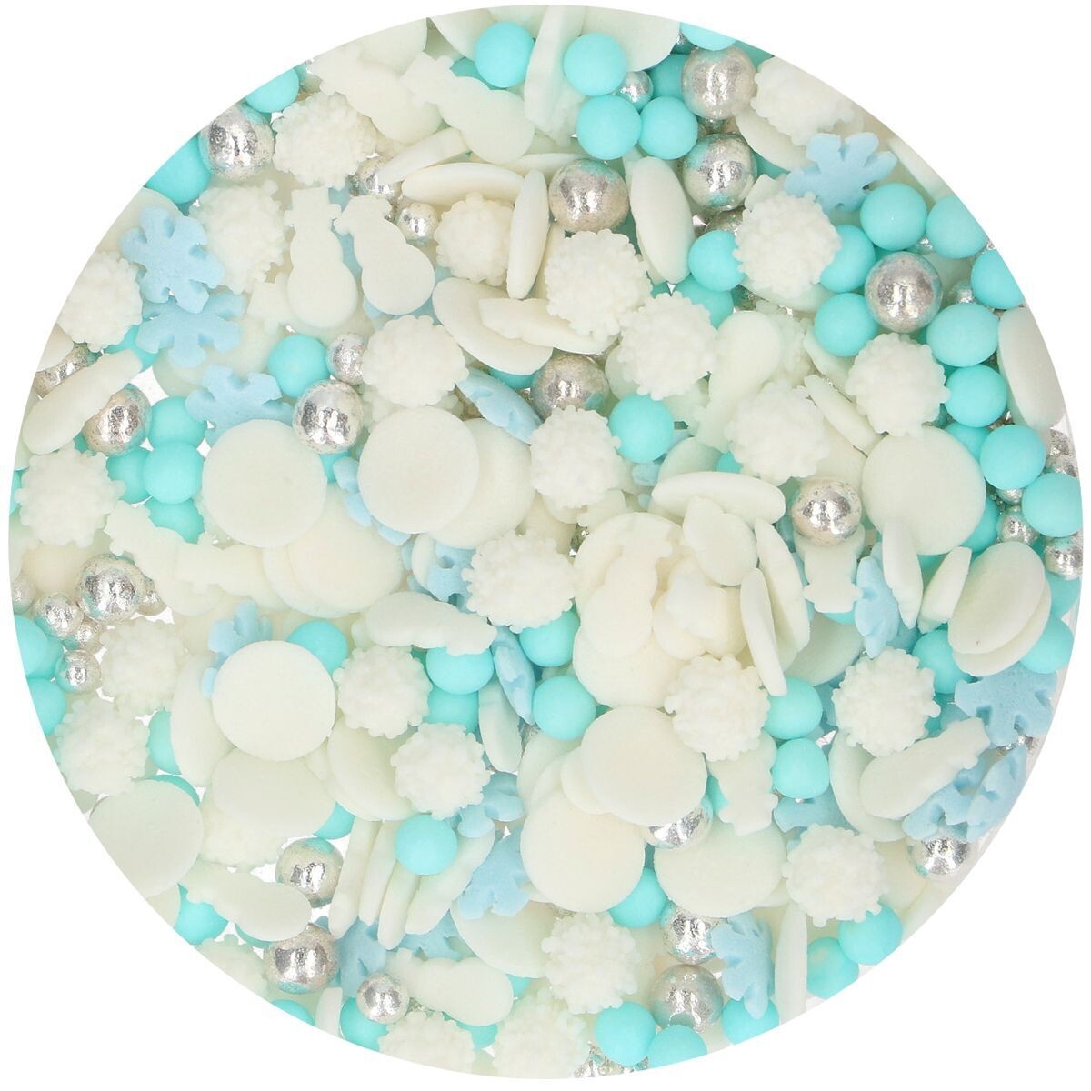 FunCakes Sprinkle Mix 50γρ -FROZEN MEDLEY - Μείγμα Ζαχαρωτών σε Γαλάζιο, Λευκό και Ασημί