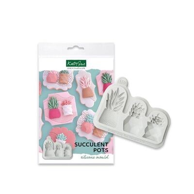 Katy Sue Silicone Mould -SUCCULENT POTS -Καλούπι Σιλικόνης Γλάστρες με παχύφυτα