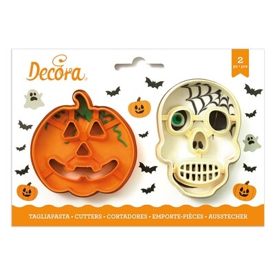 DECORA Cutters -HALLOWEEN -Pumpkin &amp; Skull - Σετ 2 πλαστικά κουπ πατ Κολοκύθα και Κρανίο