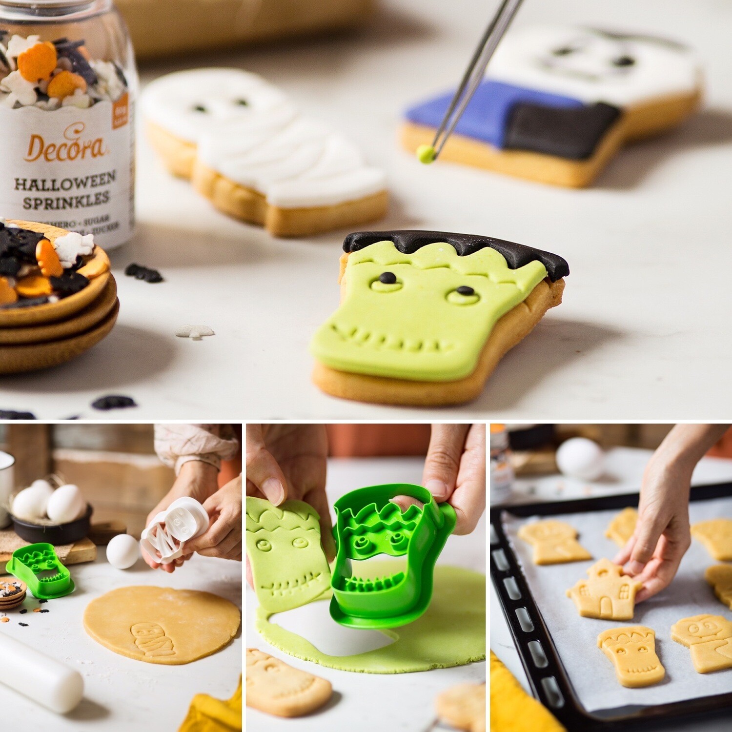 DECORA Cutters -MONSTERS -Frankenstein &amp; Mummy - Σετ 2 πλαστικά κουπ πατ Τέρατα