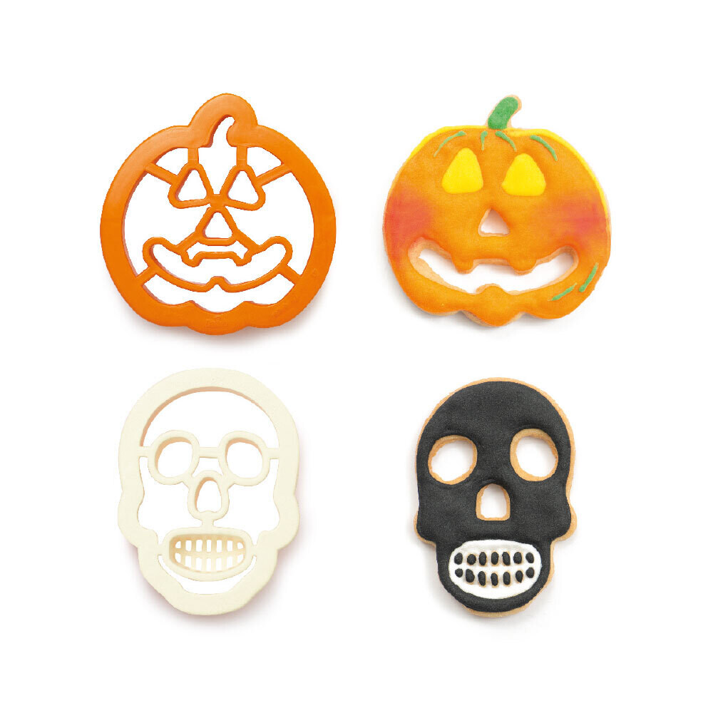 DECORA Cutters -HALLOWEEN -Pumpkin &amp; Skull - Σετ 2 πλαστικά κουπ πατ Κολοκύθα και Κρανίο