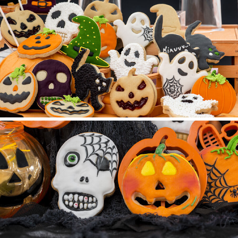 DECORA Cutters -HALLOWEEN -Pumpkin &amp; Skull - Σετ 2 πλαστικά κουπ πατ Κολοκύθα και Κρανίο