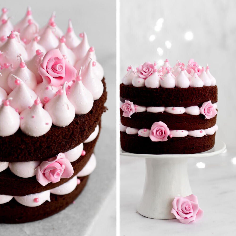 DECORA Sugar Decorations -ROSES -SMALL - 8 τμχ - Βρώσιμα Ζαχαρωτά Τριαντάφυλλα Ροζ 2εκ