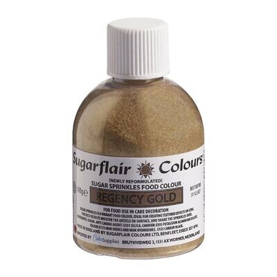 Sugarflair -Sparkling Sugar Sprinkles -REGENCY GOLD 100g - Χρωματιστή Ζάχαρη - Βασιλικό Χρυσό