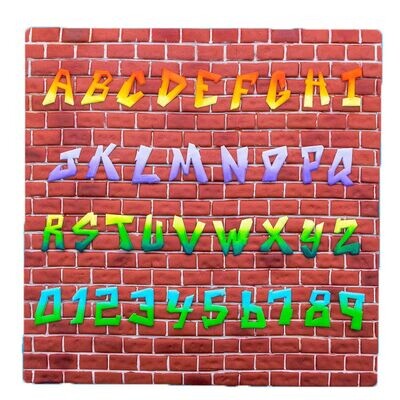 FMM Alphabet Tappit -GRAFFITI &amp; Numbers - Κουπ πατ Γράμματα &amp; Αριθμοί Γκραφιτι