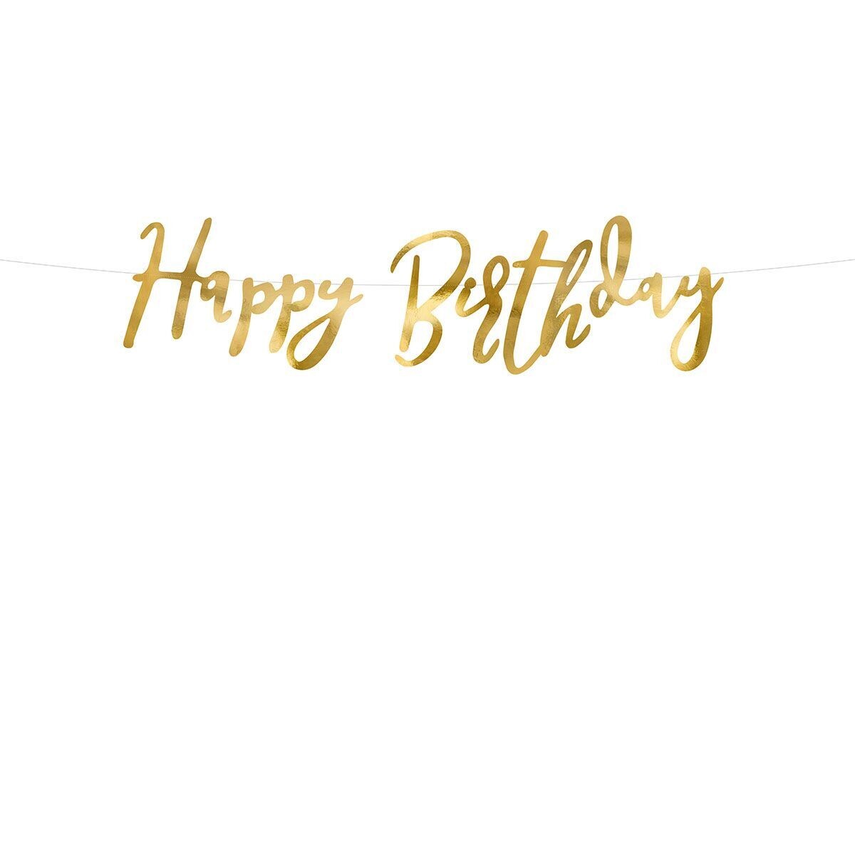 SALE!!! PartyDeco Banner Happy Birthday Gold - Happy Birthday Χρυσό σε στυλ Πανό