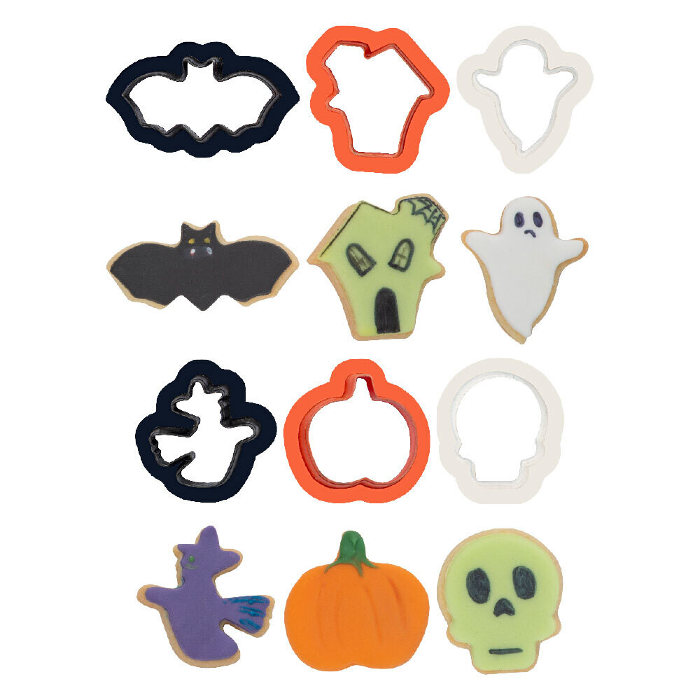 DECORA Cutters -HALLOWEEN MINI  COOKIE  CUTTERS - Σετ 6τμχ μικρά πλαστικά κουπ πατ με θέμα το Halloween