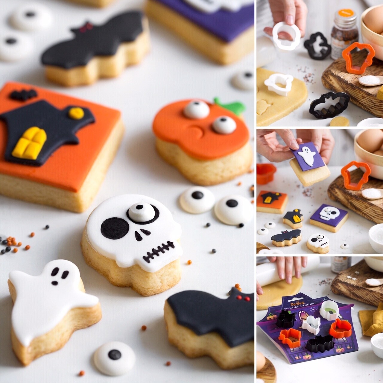 DECORA Cutters -HALLOWEEN MINI  COOKIE  CUTTERS - Σετ 6τμχ μικρά πλαστικά κουπ πατ με θέμα το Halloween